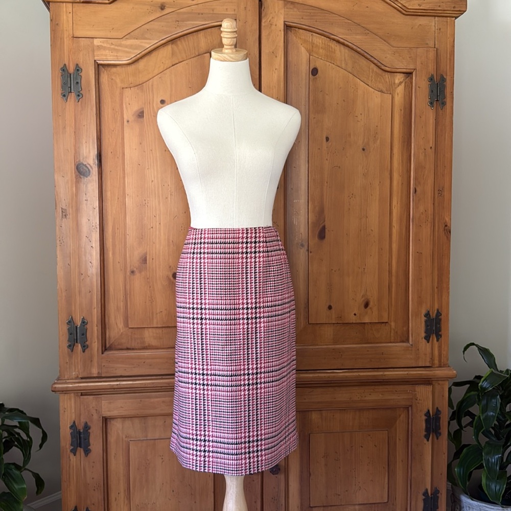 Talbots pink plaid skirt